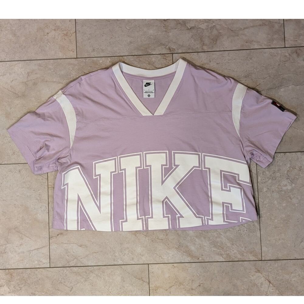 Nike Crop Top Pastel Purple Size L Large Women's Like New! 100% Cotton